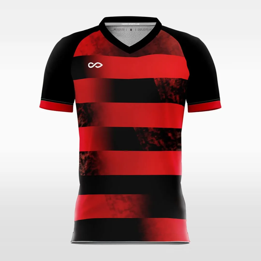 Gradient Stripe - Custom Women Soccer Jerseys Black and Red