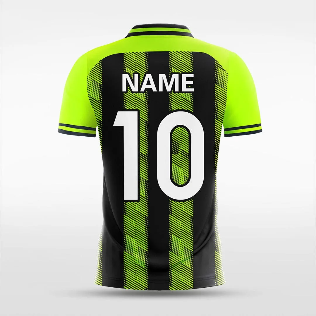 Green Vertical Stripe - Women Custom Soccer Jerseys Raglan