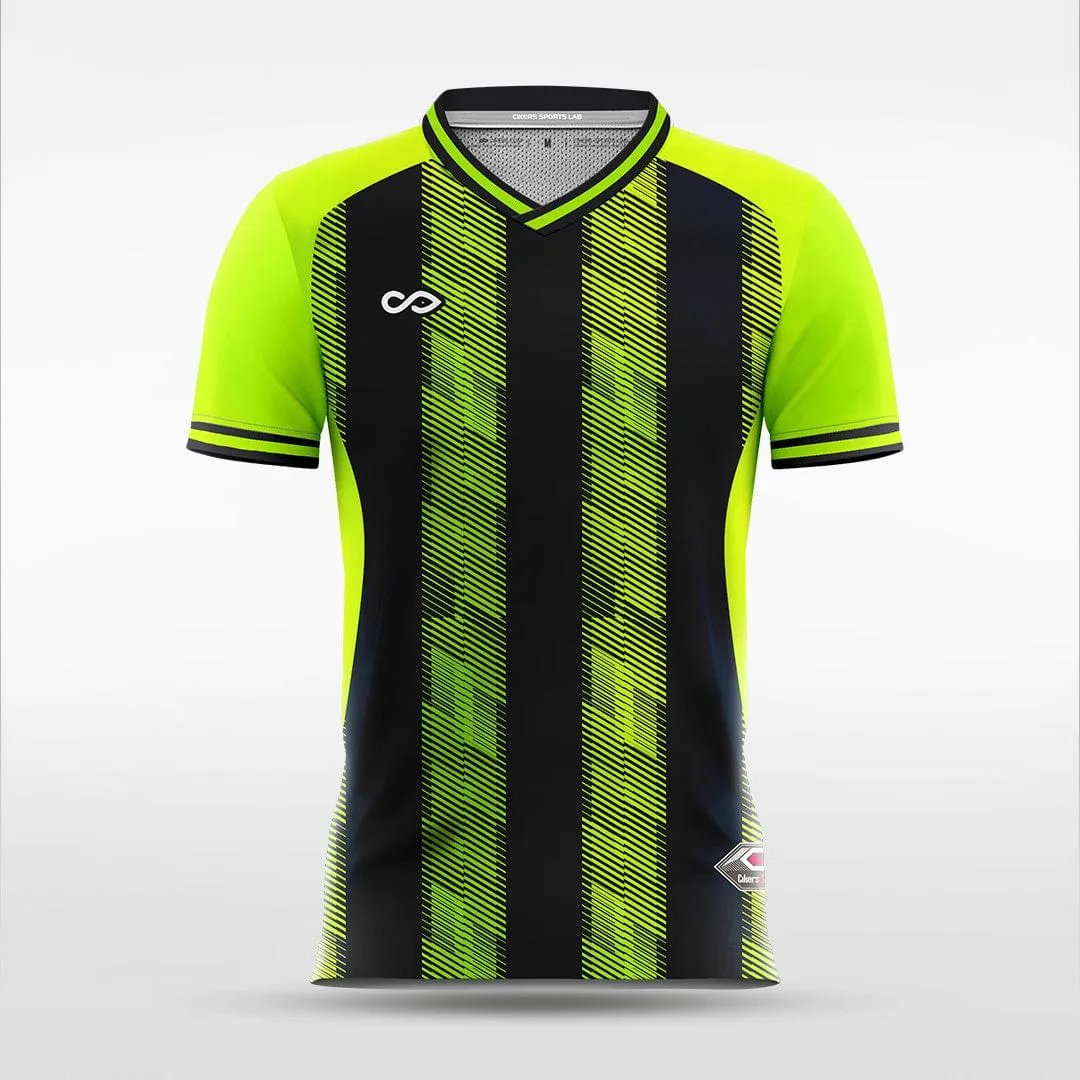 Green Vertical Stripe - Women Custom Soccer Jerseys Raglan