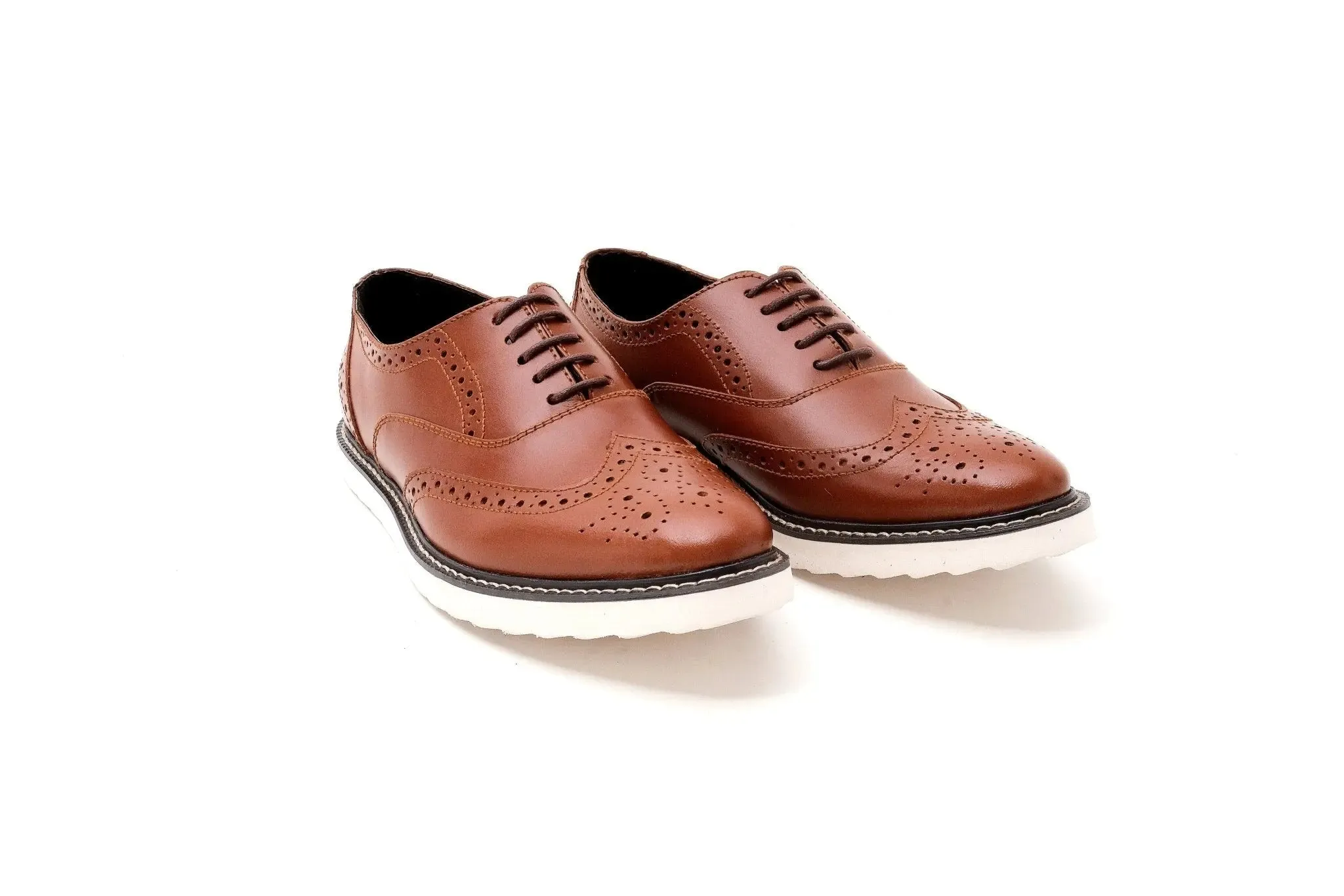 GUEVARRA Wingtip Oxford in Rubber Sole - Tan