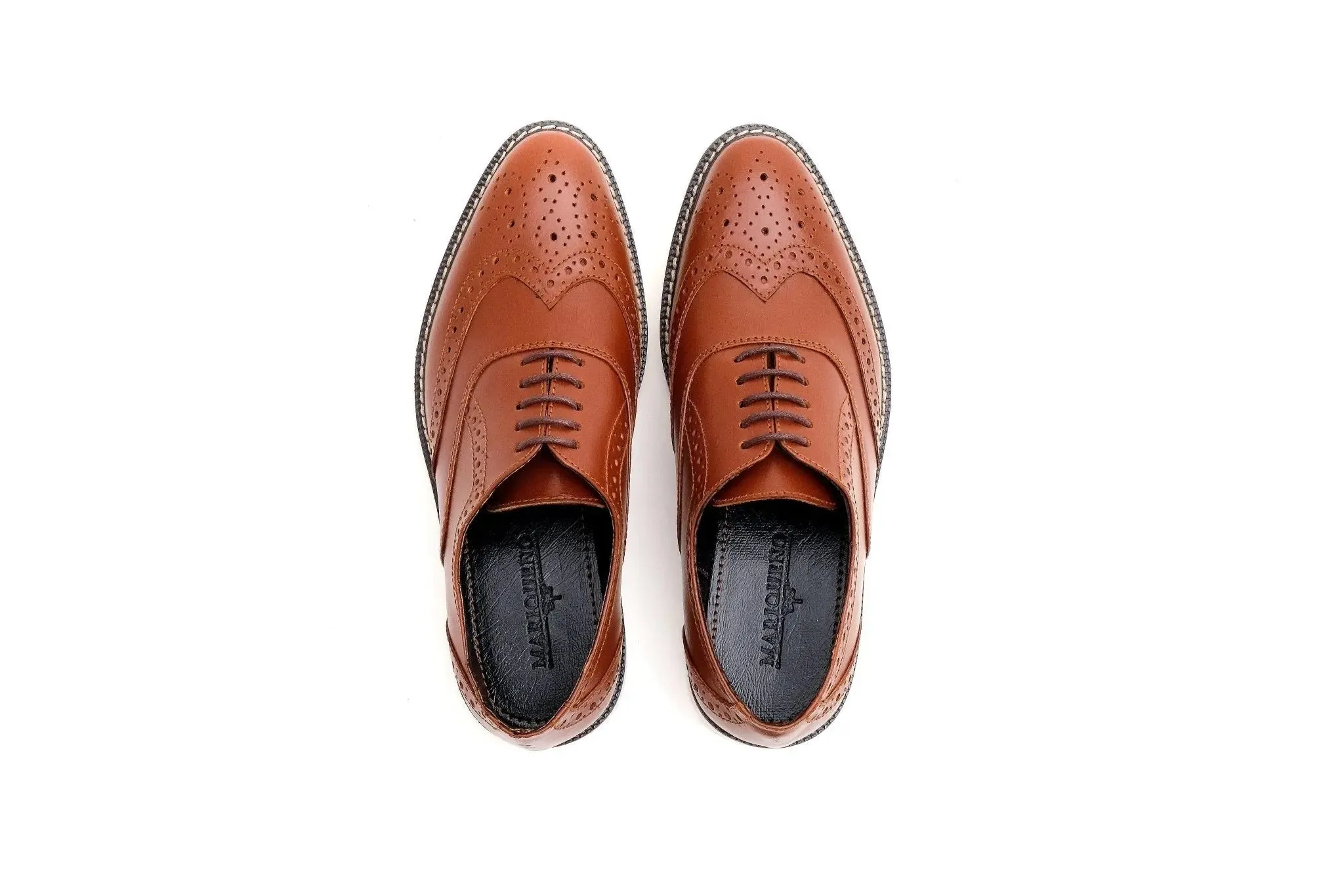 GUEVARRA Wingtip Oxford in Rubber Sole - Tan