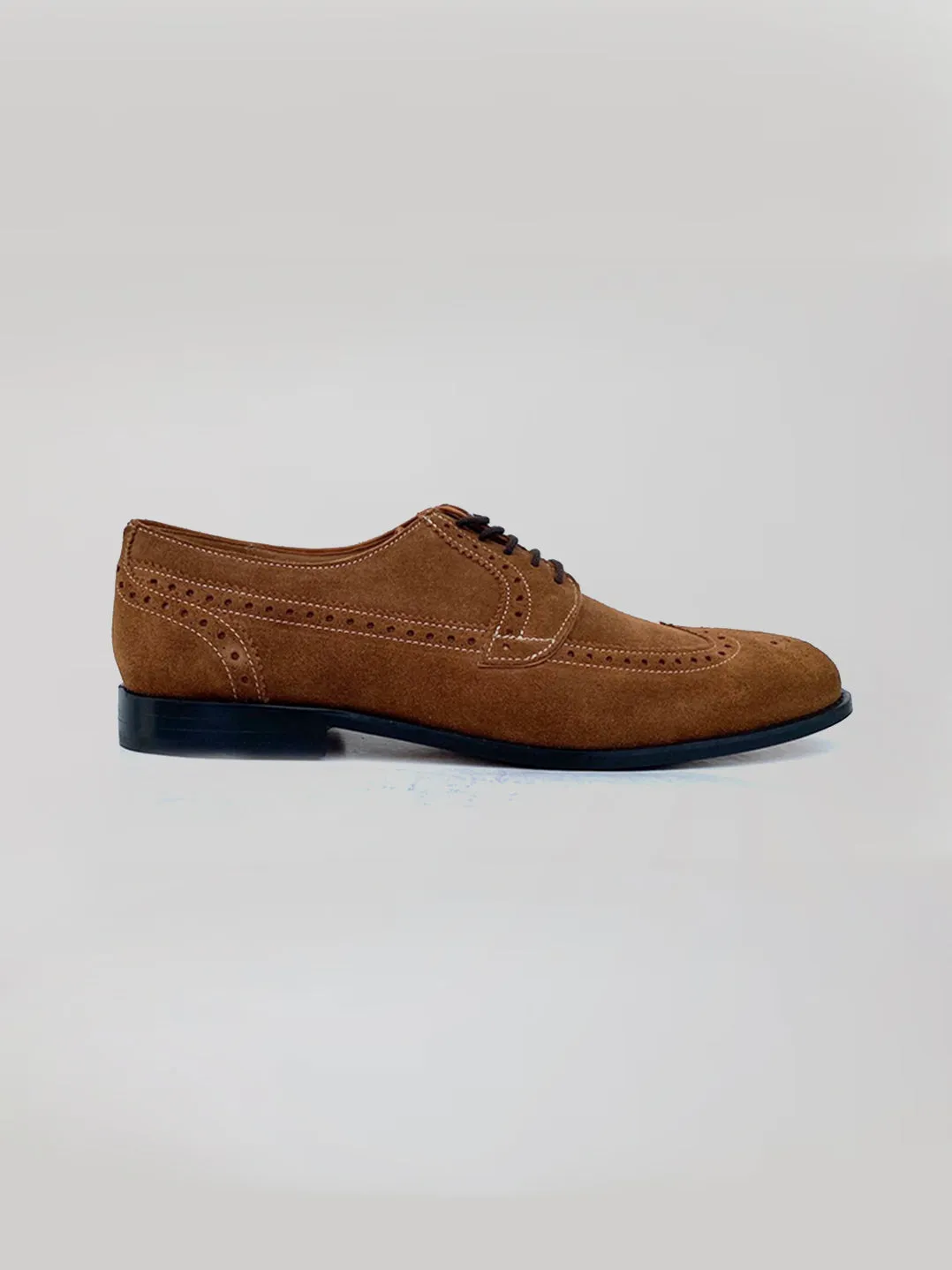 Helio Wingtip Oxford - Brown Suede