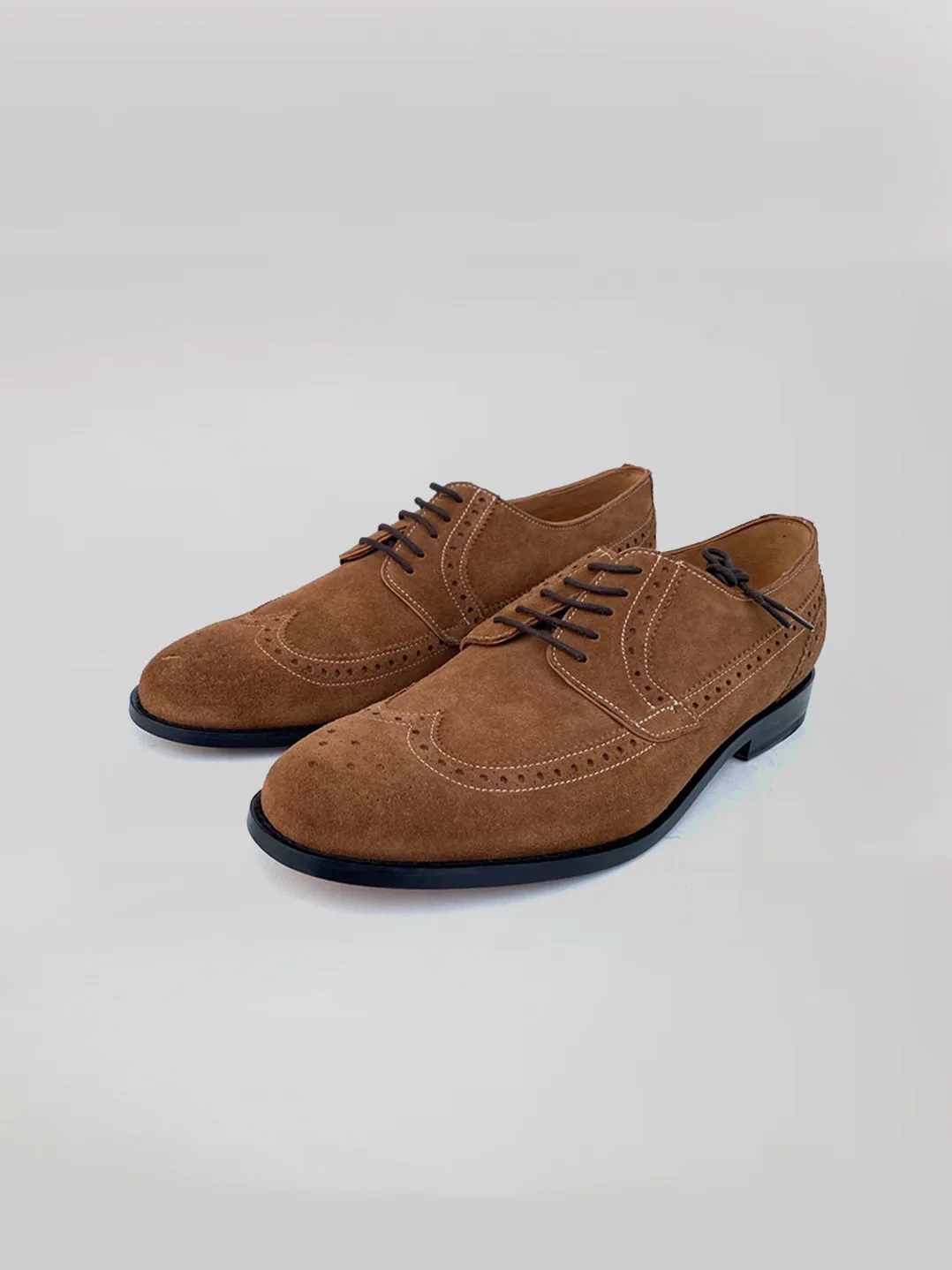 Helio Wingtip Oxford - Brown Suede