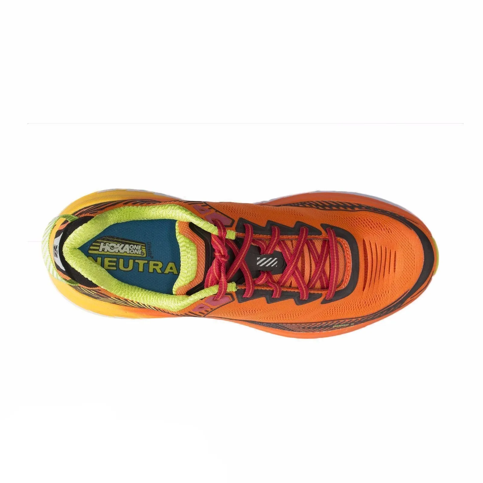 Hoka Bondi 5 Red Orange / Gold Fusion Running Shoes