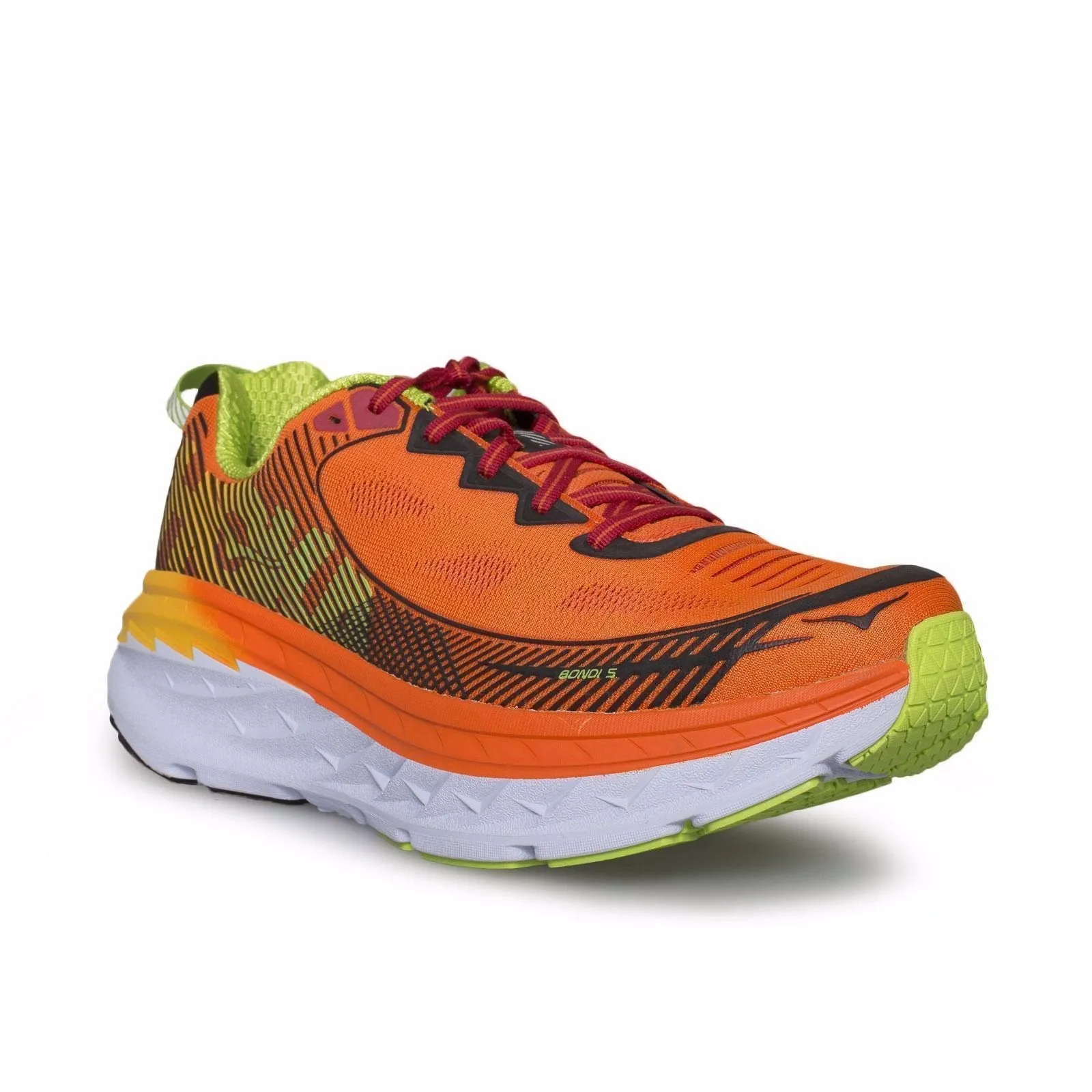 Hoka Bondi 5 Red Orange / Gold Fusion Running Shoes