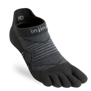 Injinji Men's Run Lightweight No-Show Sock in Noir