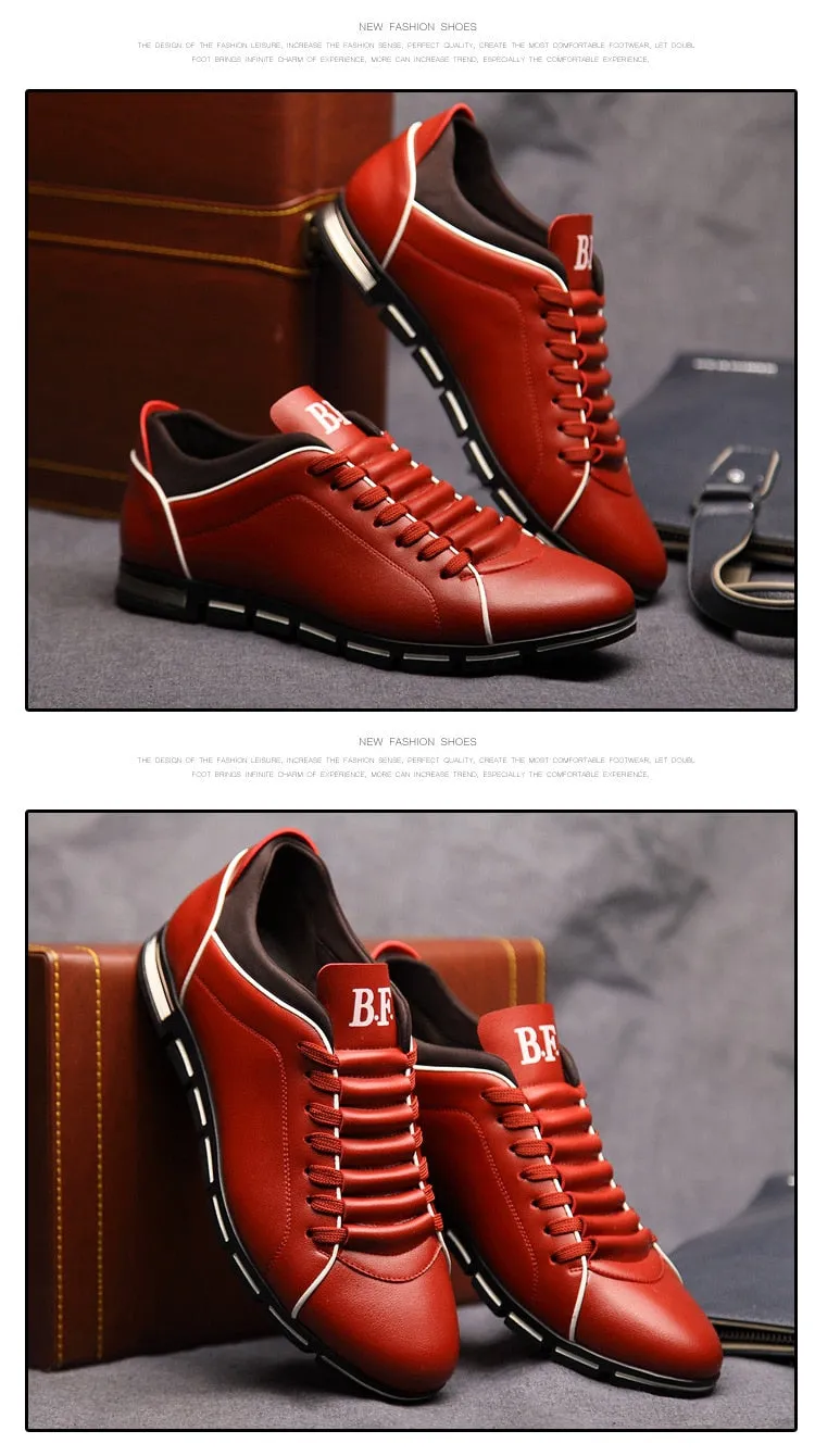 Jinquedai  Spring Autumn New Men Shoes Casual Sneakers Fashion Solid Leather Shoes Formal Business Sport Flat Round Toe Light Breathable202