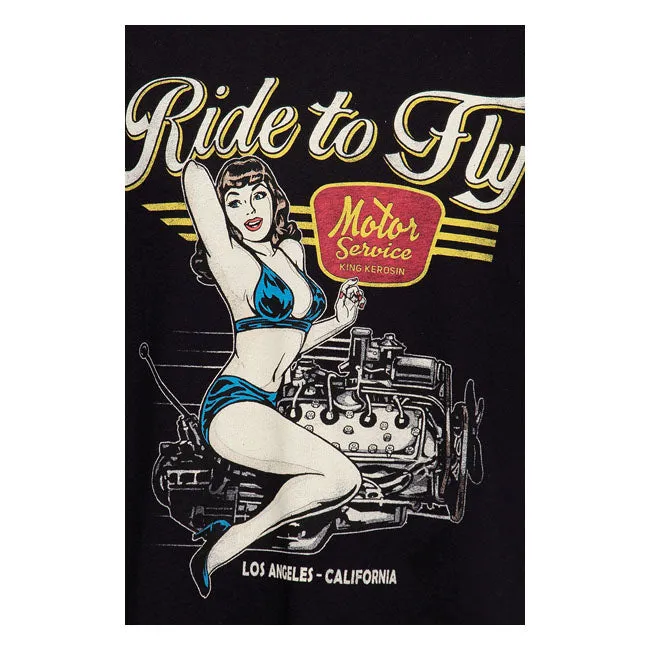 King Kerosin Pin Up Motor T-Shirt Black