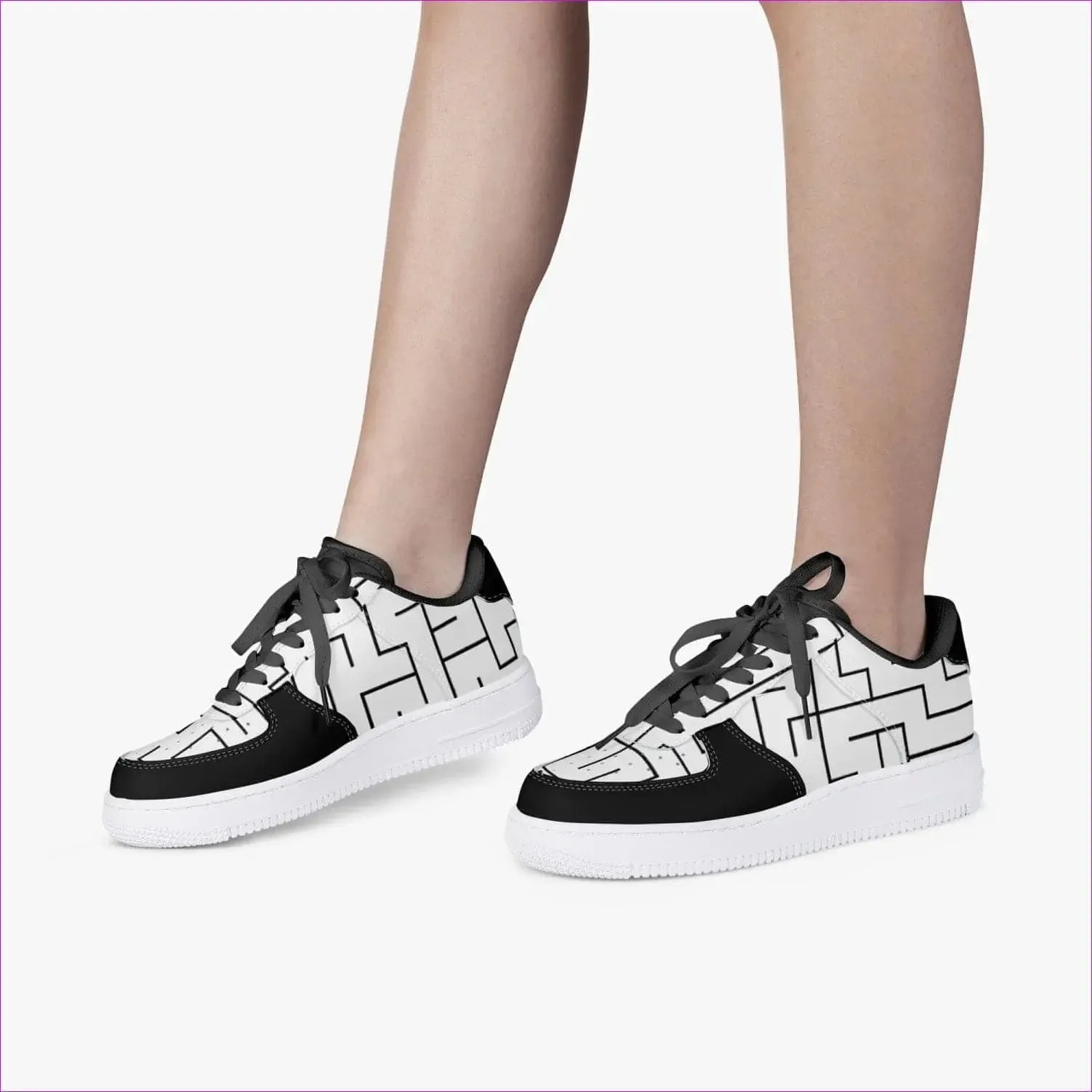 Labyrinth Low-Top Leather Sports Sneakers