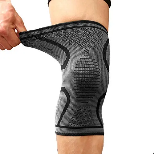 Leosportz (1 pair) Knee Sleeve, Compression Fit Support -for Joint Pain and Arthritis Relief, Improved Circulation Compression - Wear Anywhere