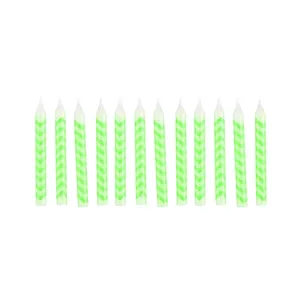 Lime Green Chevron Candles - 12 Pkt