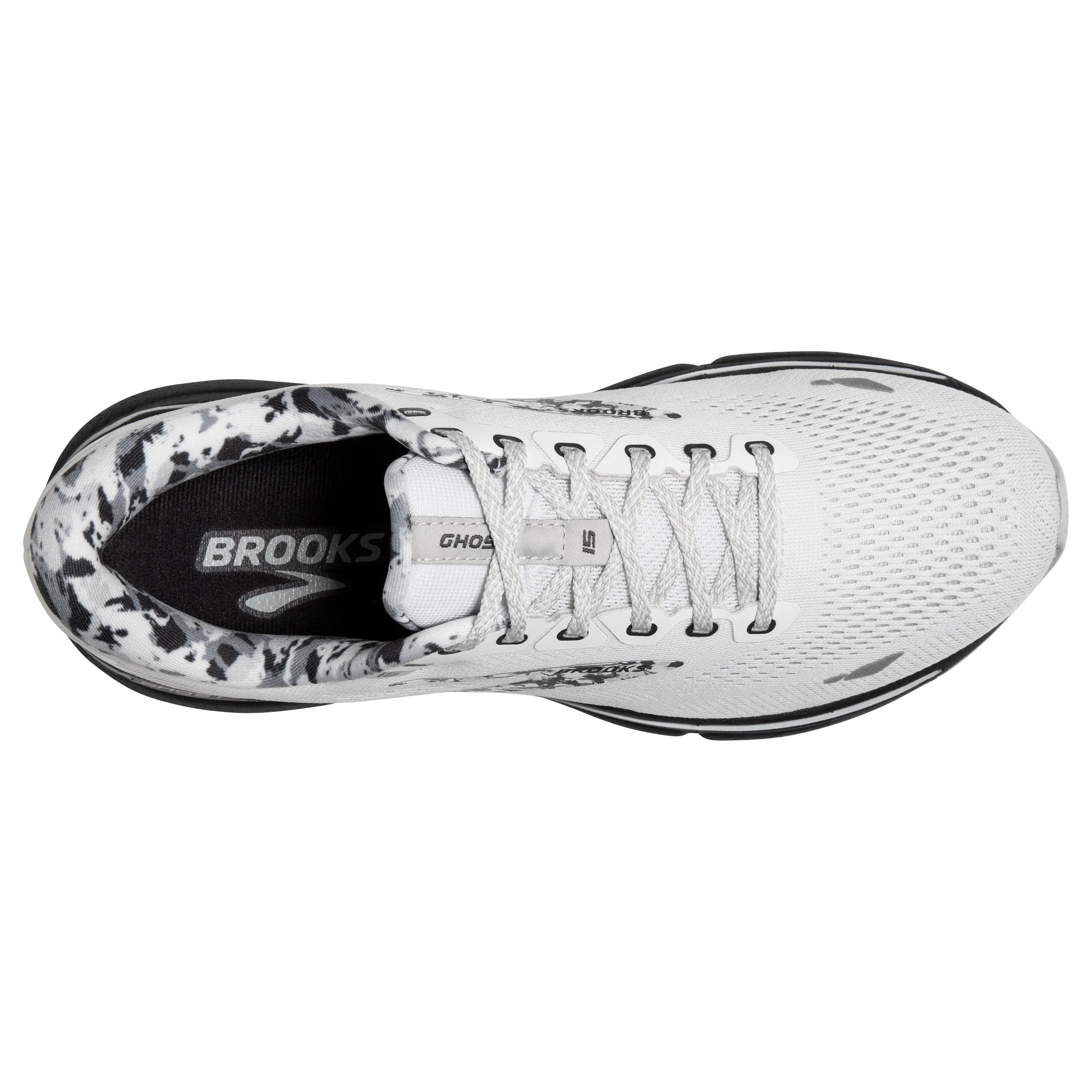 Men's Brooks Ghost 15 1103931D149 Color: White/Ebony/Oyster