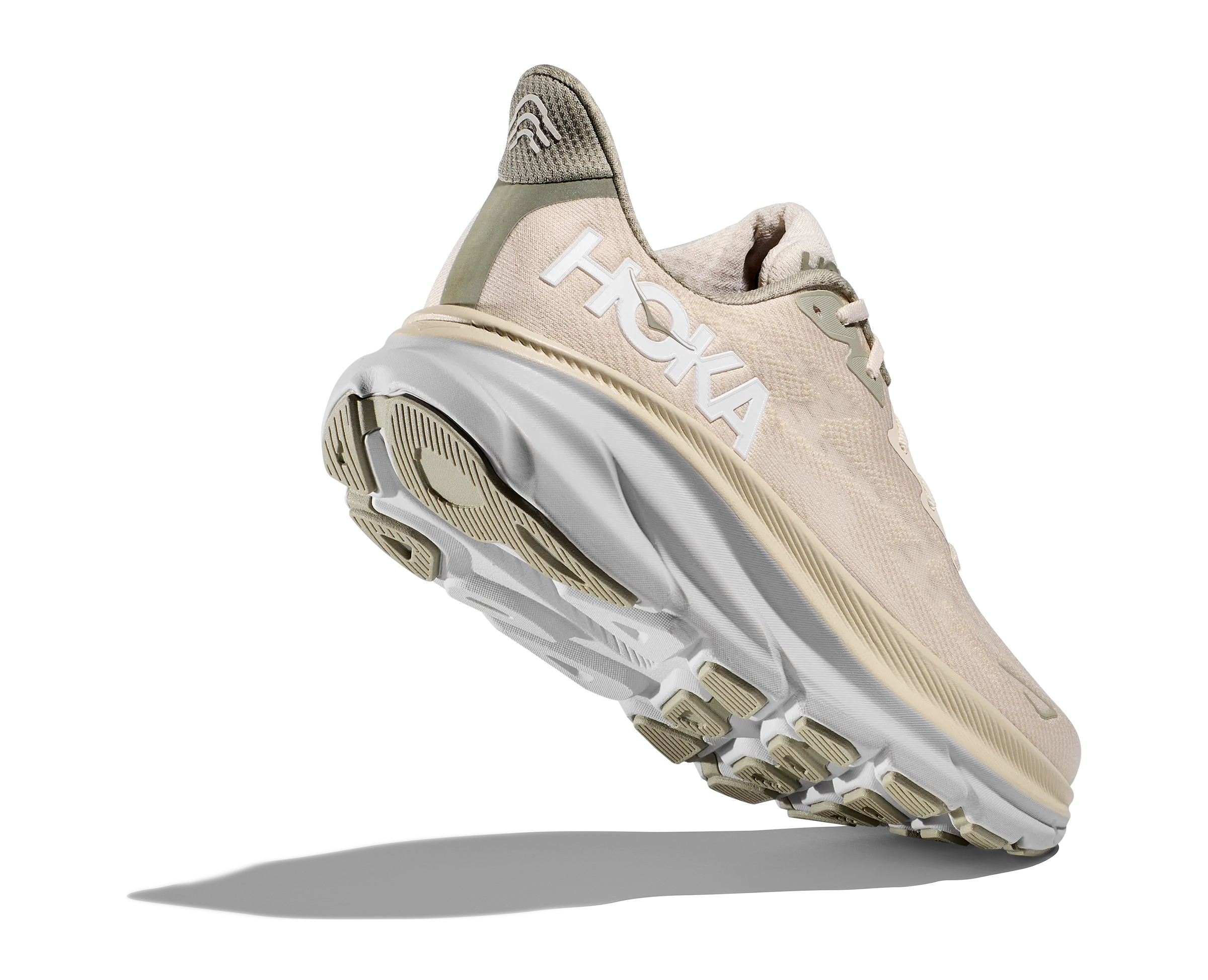 Men's Hoka Clifton 9 Color: Oat Milk / Barley (WIDE WIDTH)