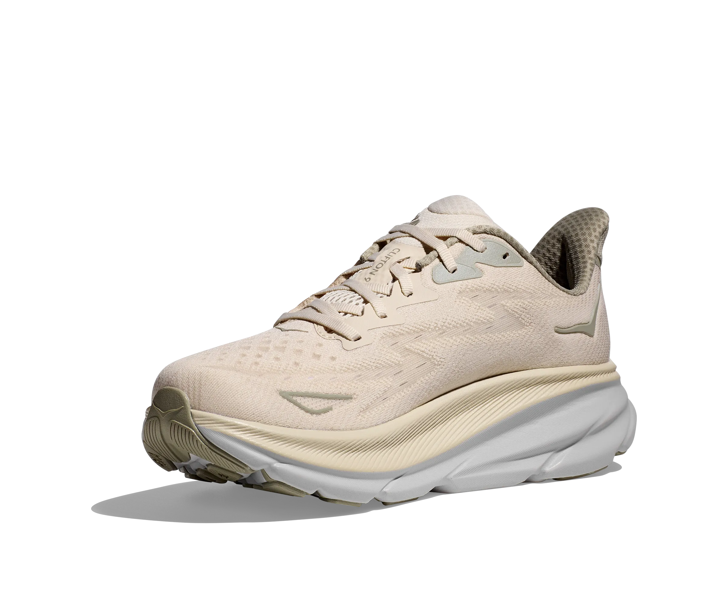 Men's Hoka Clifton 9 Color: Oat Milk / Barley (WIDE WIDTH)