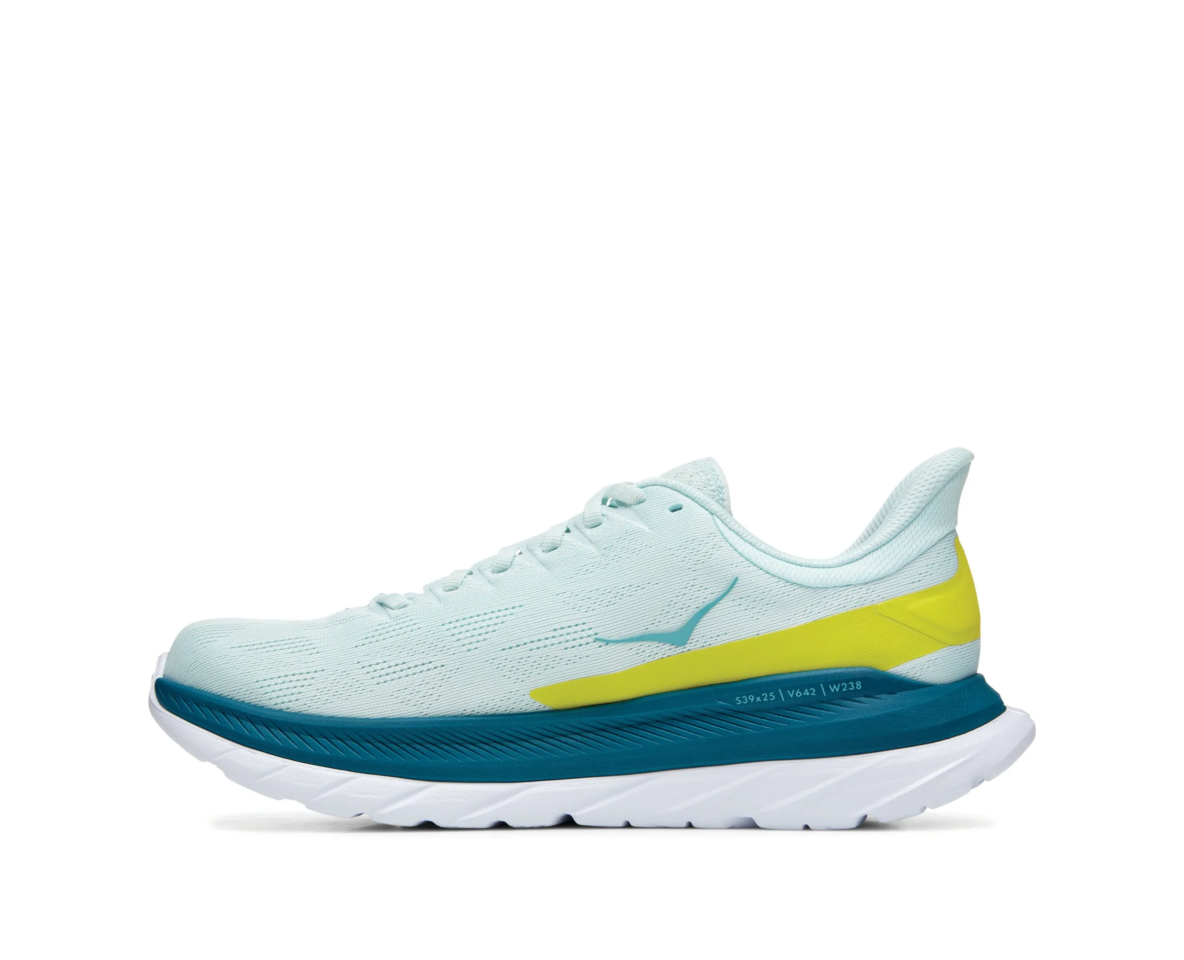 Men's Hoka Mach 4 Color: Blue Glass / Evening Primrose