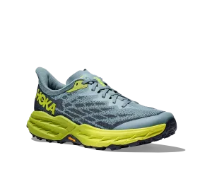 Men's Hoka Speedgoat 5 Color: Stone Blue/Dark Citron (WIDE WIDTH)