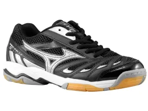 Mizuno Wave Rally 5 Women's Black Silver & Gray Lace Up Volleyball Shoes