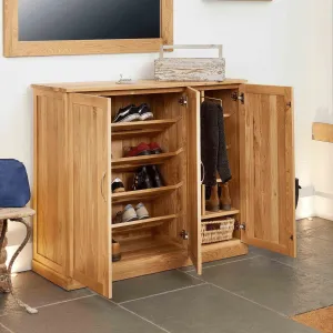 Mobel Oak Extra Large Shoe Cupboard