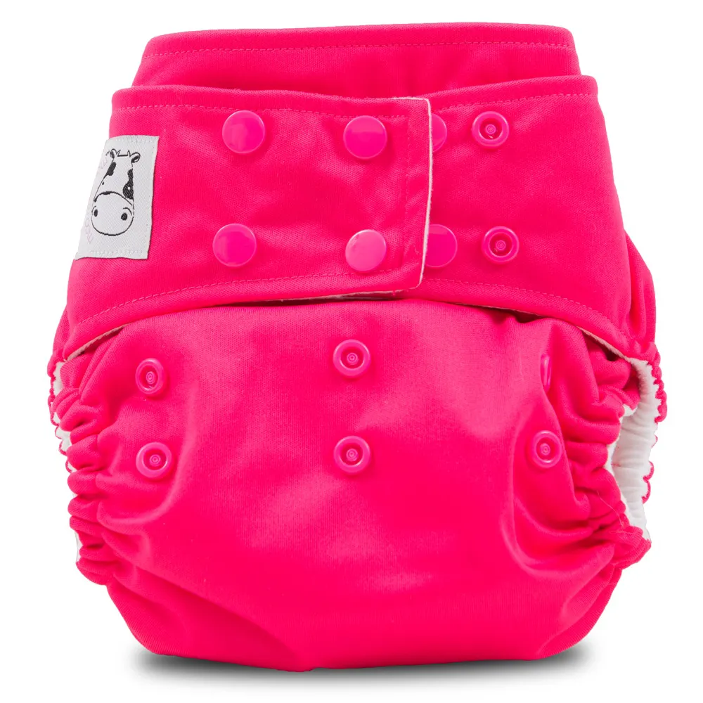 Moo Moo Kow One Size Pocket Diapers Snap - Candy Pink