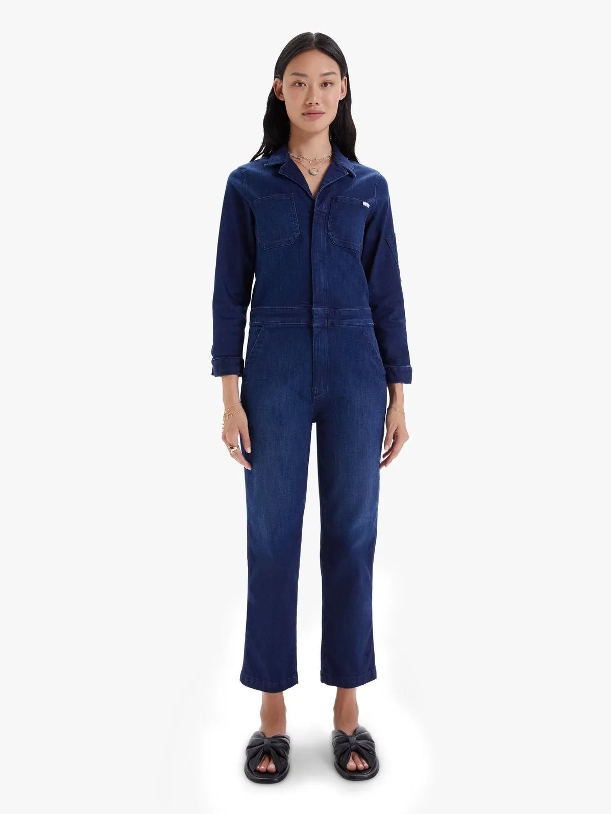 Mother - The Half Spring Take-Off Ankle Jumpsuit in Cross Your Fingers