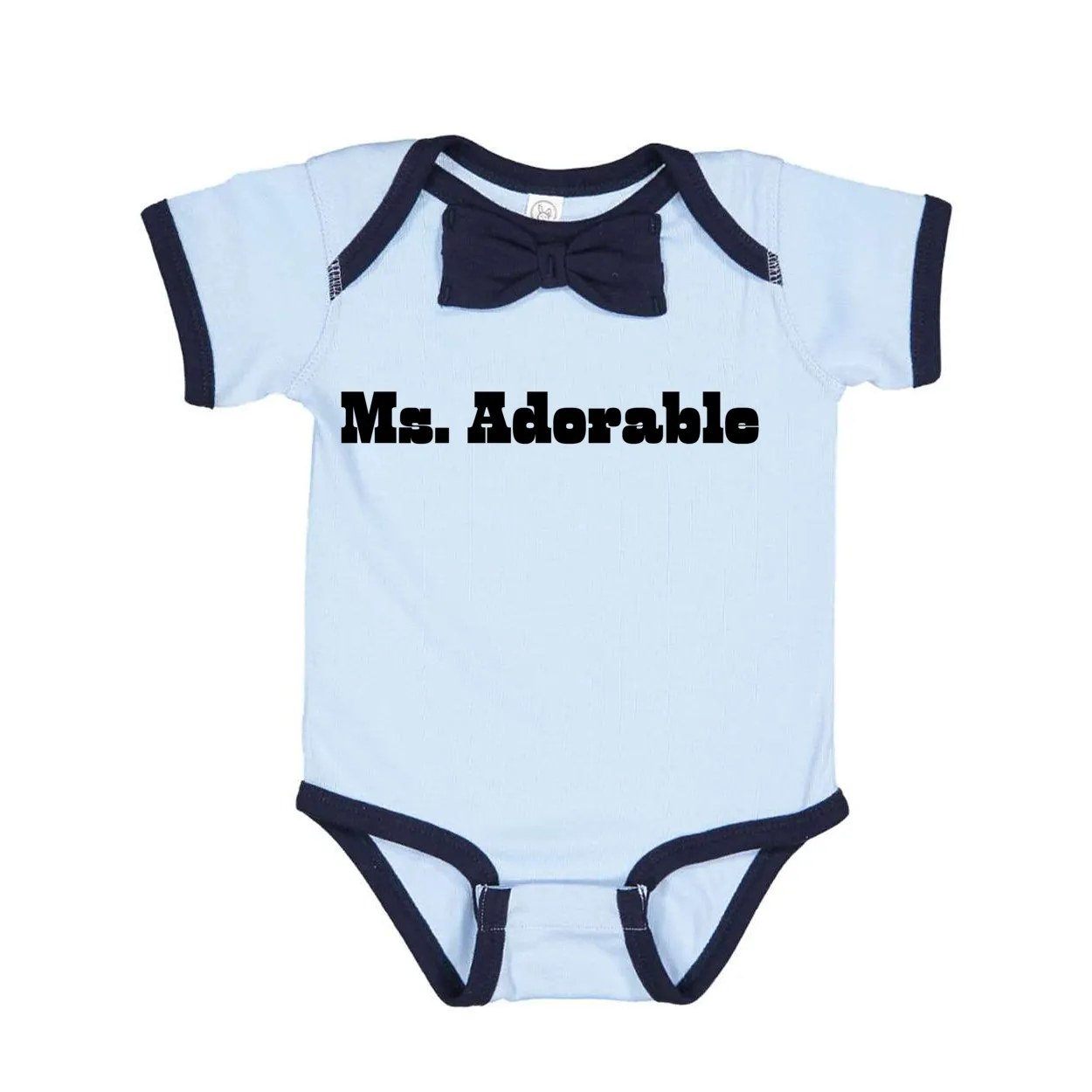 Ms. Adorable Baby Rib Bow Tie Bodysuit - Ships from The US