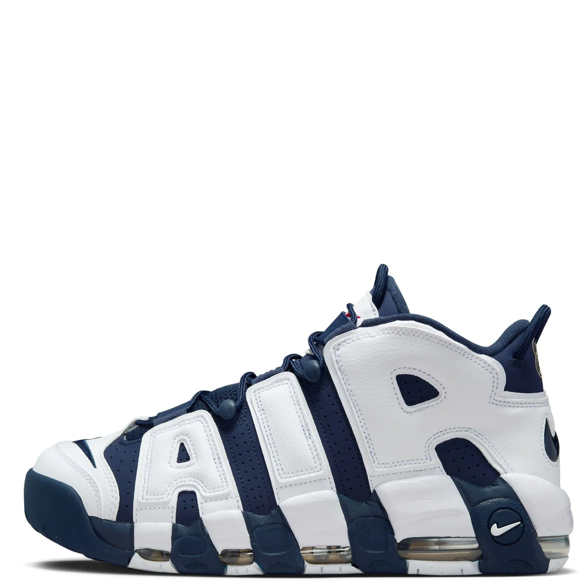 Nike Men's Air More Uptempo 96 Shoes - White / Midnight Navy / Metallic Gold