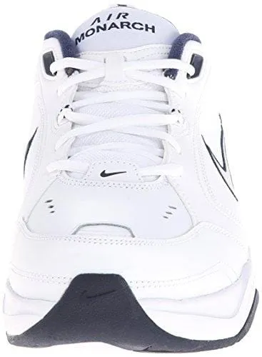 Nike Men's NIKE AIR MONARCH IV (4E) RUNNING SHOES -10.5;   White / Metallic Silver-Midnight Navy