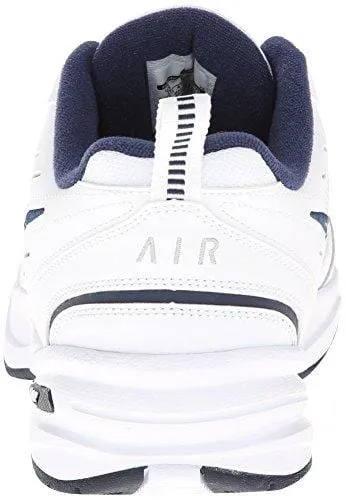 Nike Men's NIKE AIR MONARCH IV (4E) RUNNING SHOES -10.5;   White / Metallic Silver-Midnight Navy