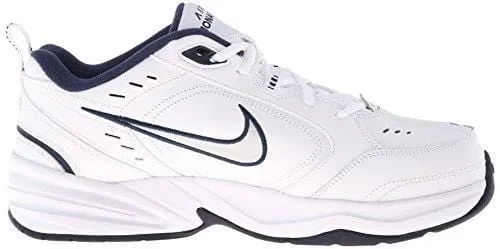 Nike Men's NIKE AIR MONARCH IV (4E) RUNNING SHOES -10.5;   White / Metallic Silver-Midnight Navy