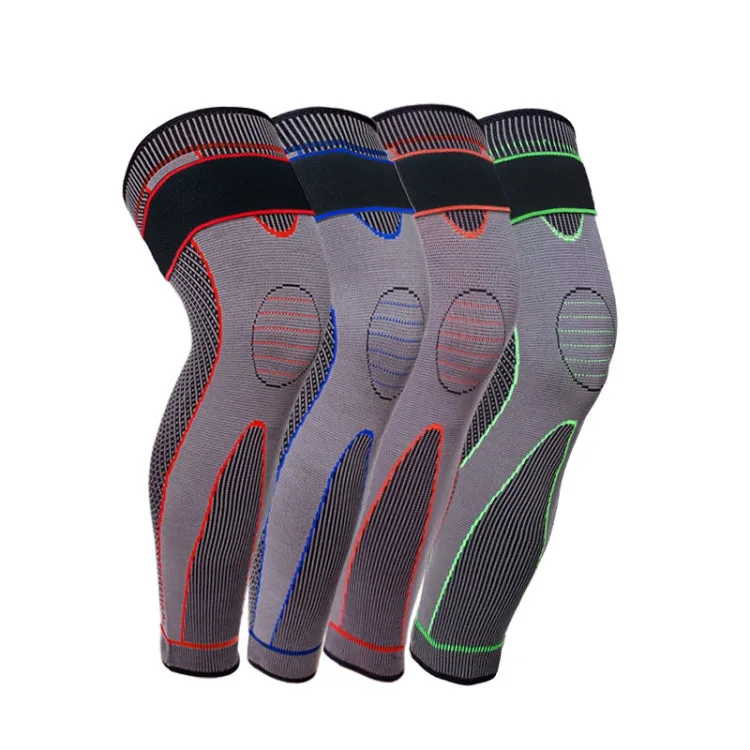 Nylon Knitted Riding Sports Extended Knee Pads, Size: XXL(Green Pressurized)