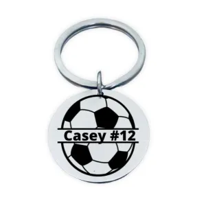 Personalized Engraved Soccer Keychain