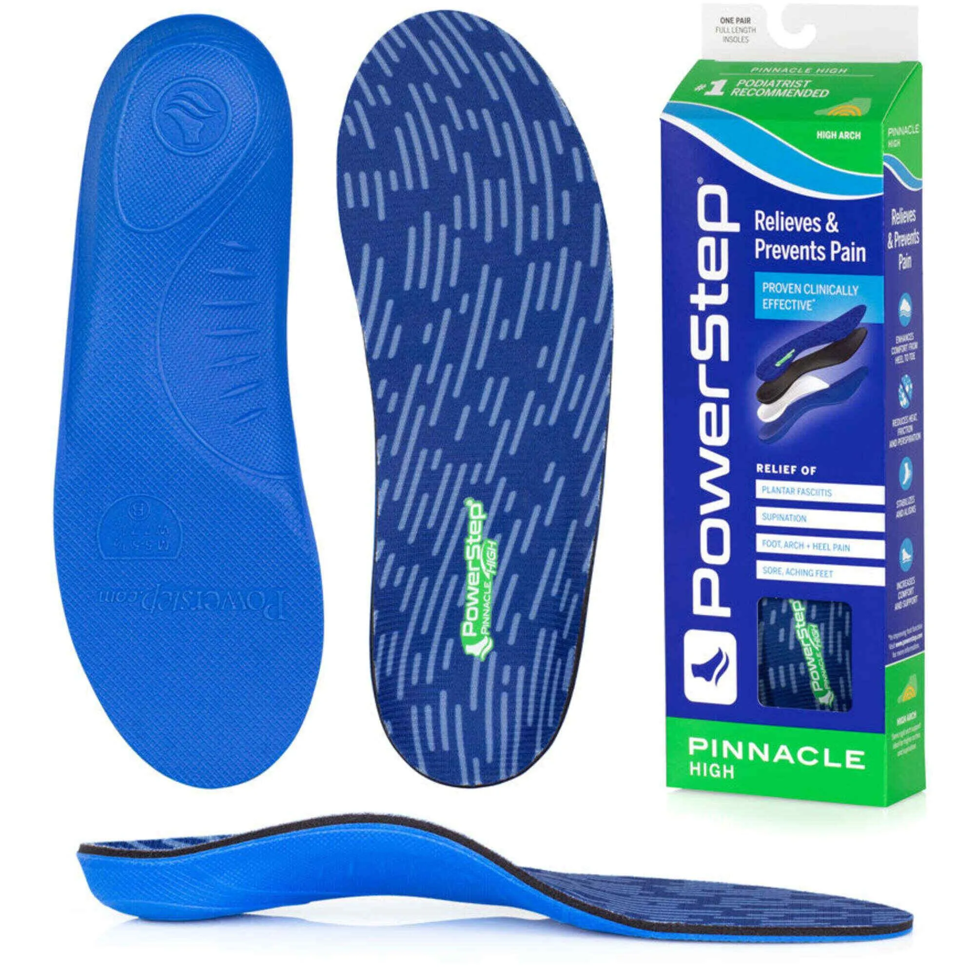 PowerStep Insoles - Pinnacle High Arch Pain Relief Orthotic Insoles