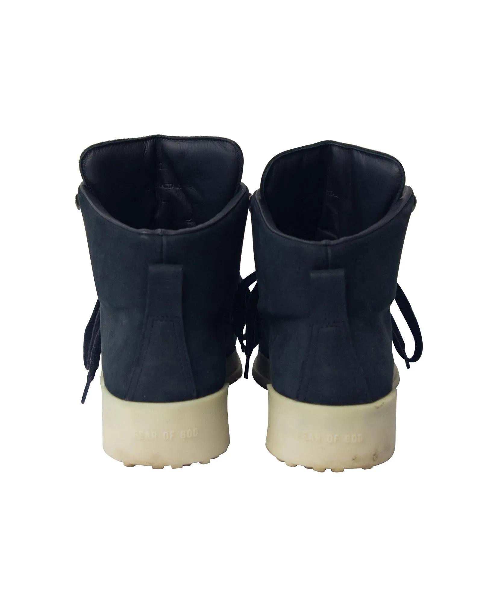 Premium Black Leather Hiker Boots with Wedge-shaped Sole