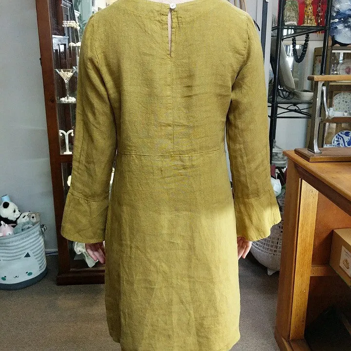 PUROLINO LINEN DRESS SEMI FITTED