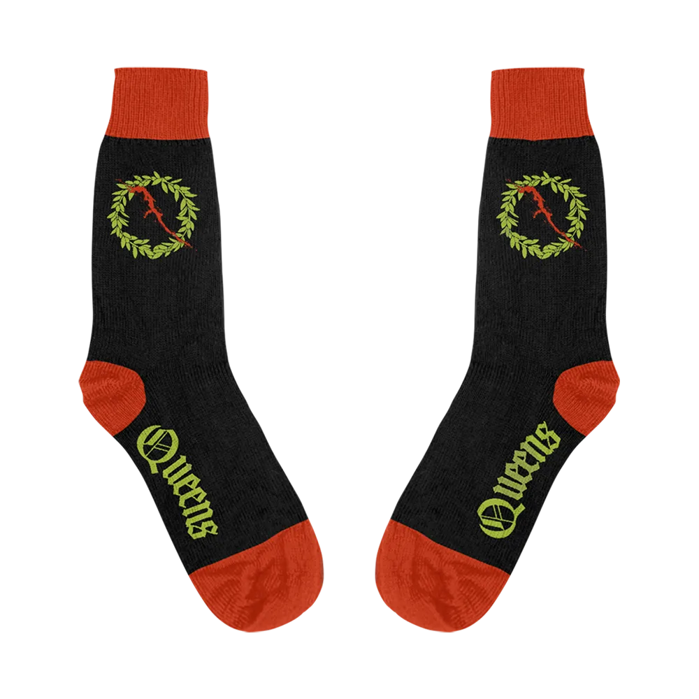 Q Wreath Christmas Sock