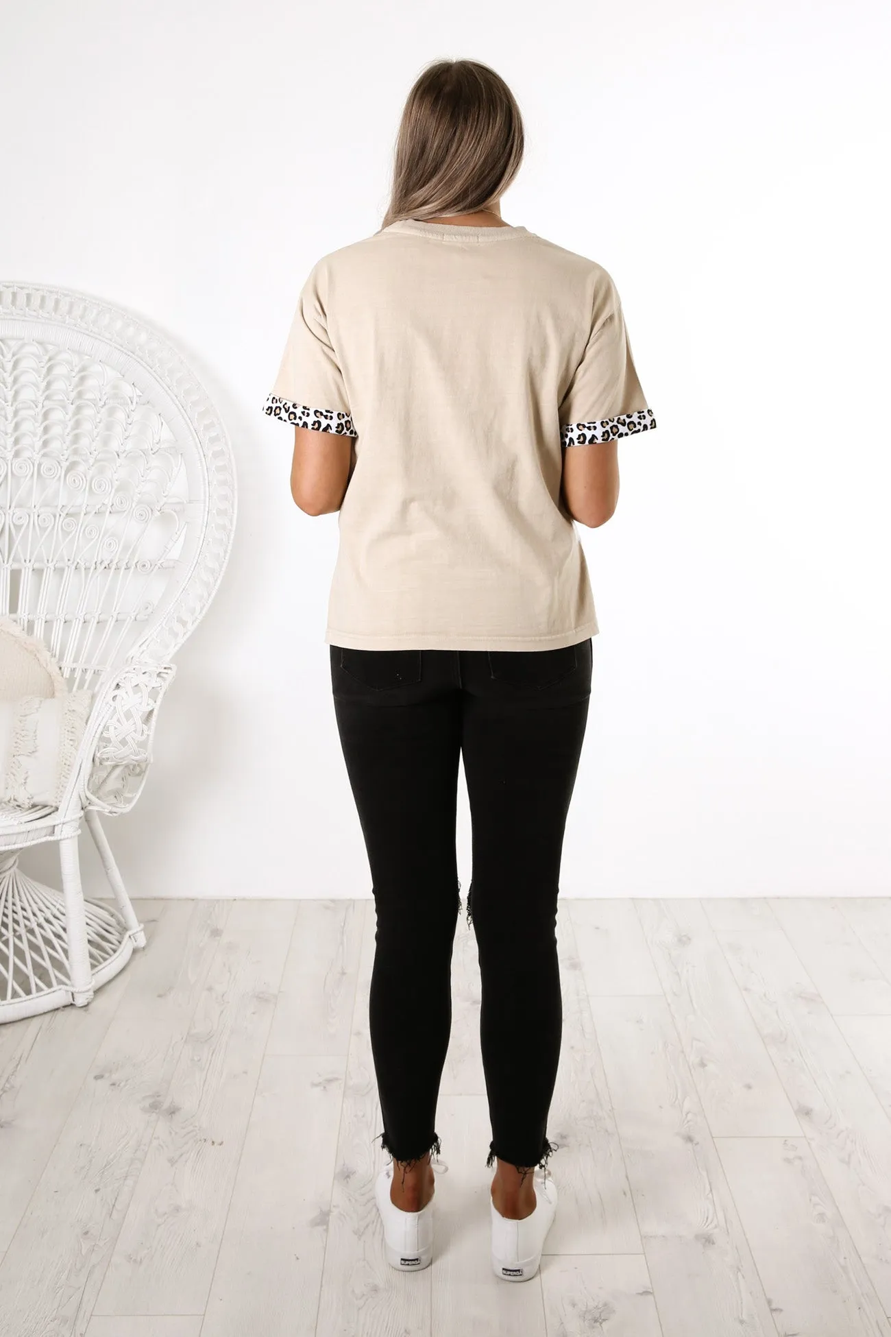 Radiate Tee Tan Leopard