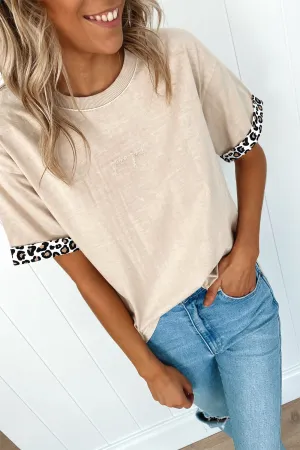 Radiate Tee Tan Leopard