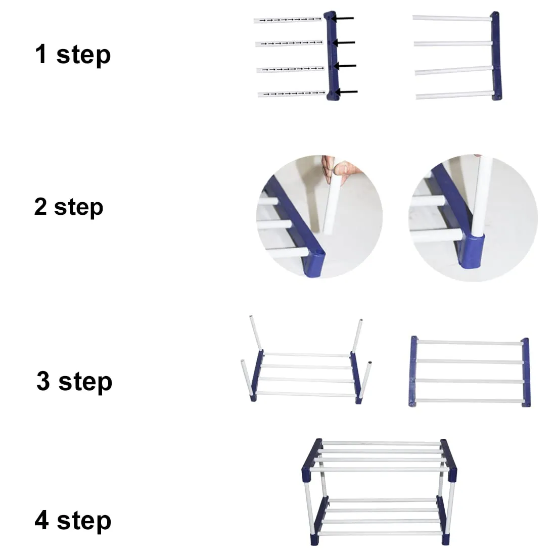 Rawzz 5 Layer Shoe Rack For Home Metal Plastic Rack with Wheels for Multipurpose Use Books, Clothes, Shoes etc.… (5 shelf, blue)