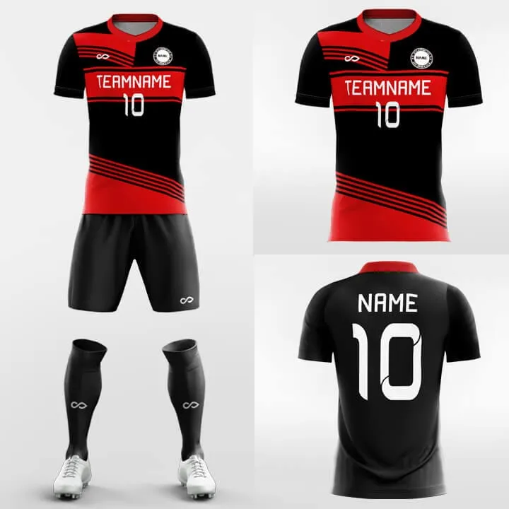 Red Ribbon - Custom Soccer Jerseys Kit Sublimated Design