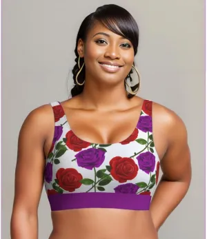 Red Rose Purp White Scoop Bralette