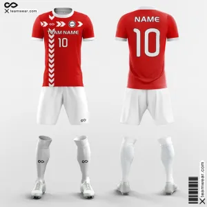 Retro Red - Custom Soccer Jerseys Kit Sublimated for League