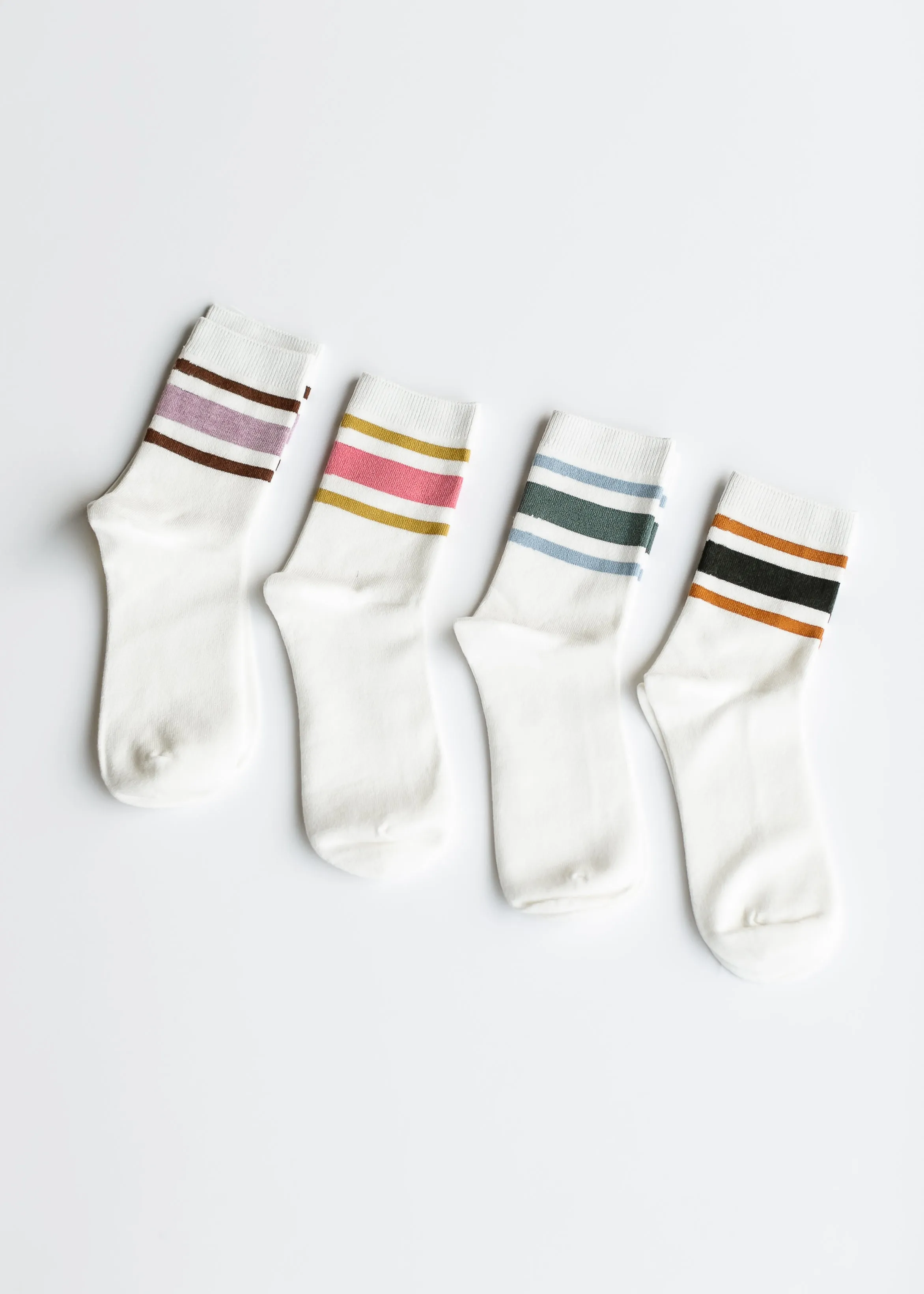 Retro Stripe Style Crew Socks