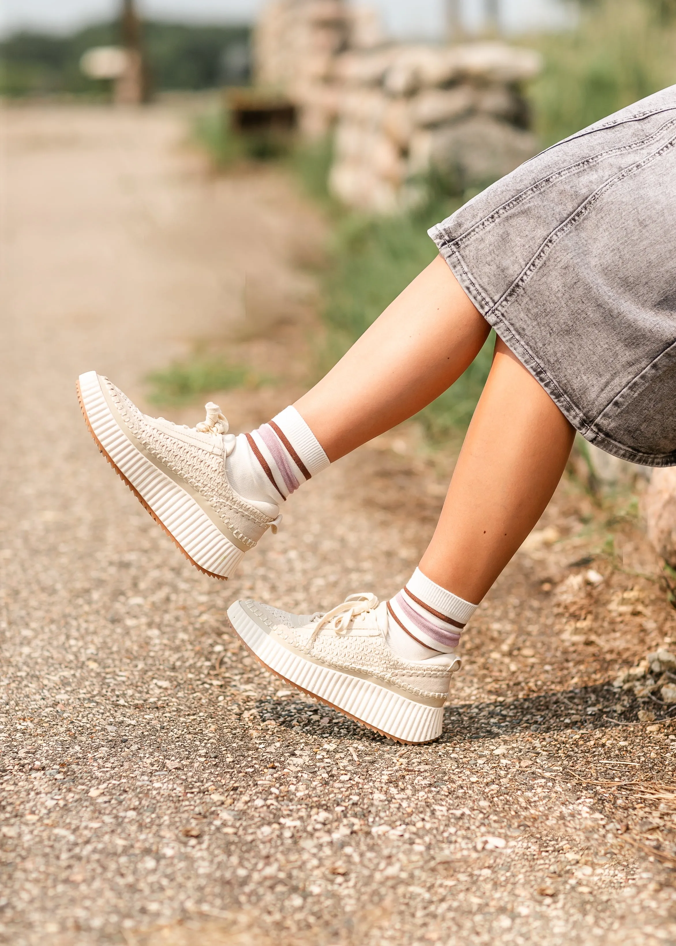 Retro Stripe Style Crew Socks