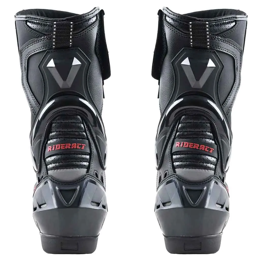 RIDERACT® Mens Road Motorcycle Boots Race Ready Black