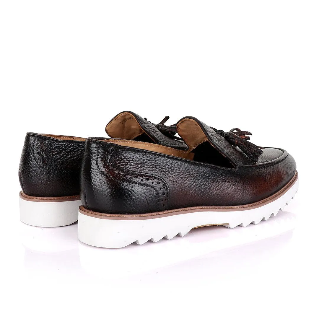 Salvatore Ferragamo Double Tassel Loafers-Coffee