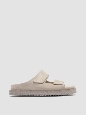 SANDS 002 - White Suede Slide Sandals