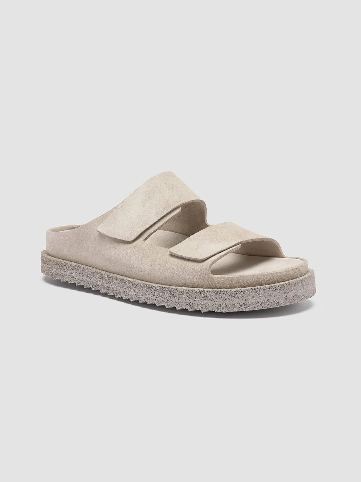 SANDS 002 - White Suede Slide Sandals