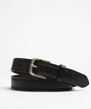 Seamed Leather Belt in Black