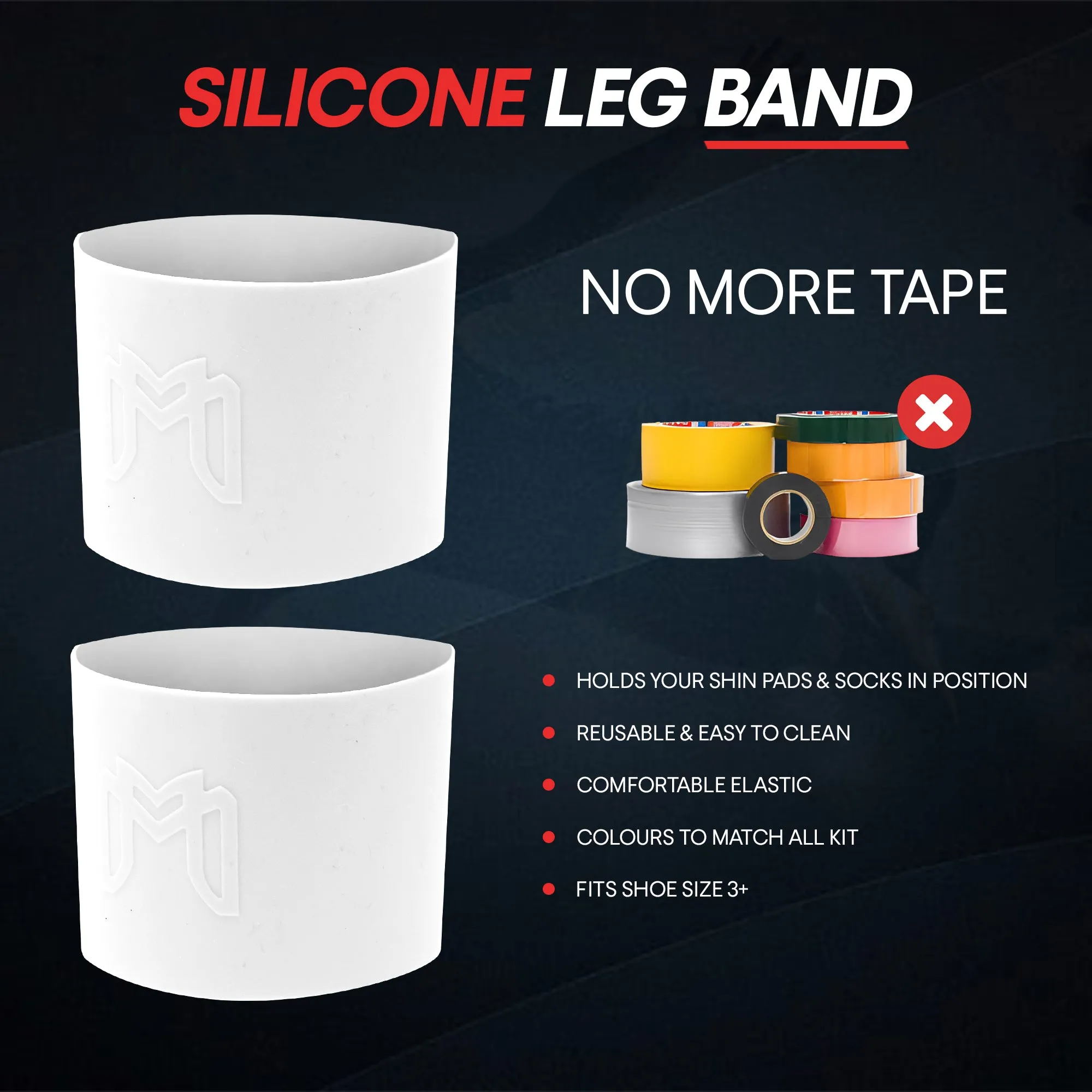 Silicone Shin Guard Holder Bands, Alternative to Grip Tape