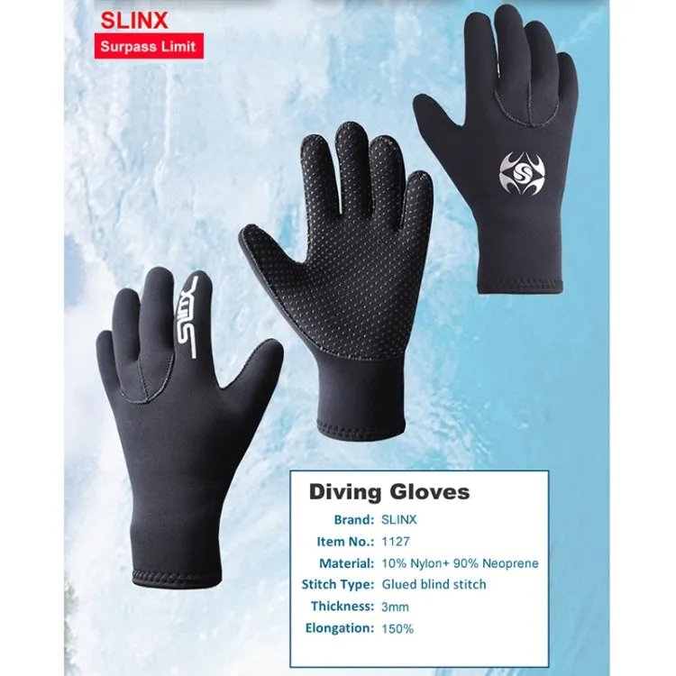 SLINX 1127 3mm Neoprene Non-slip Wear-resistant Warm Diving Gloves, Size: XL